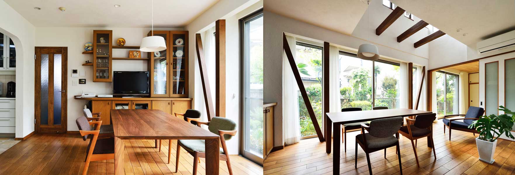 吹き抜けを設けたリビングの様子