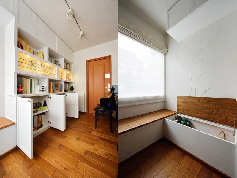 ピアノ室 収納の様子