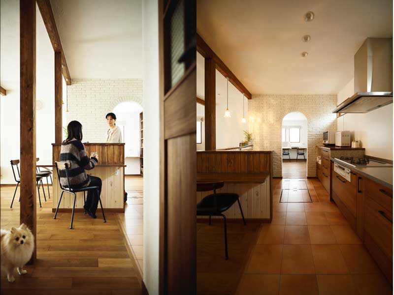 家事室につながるキッチンの様子