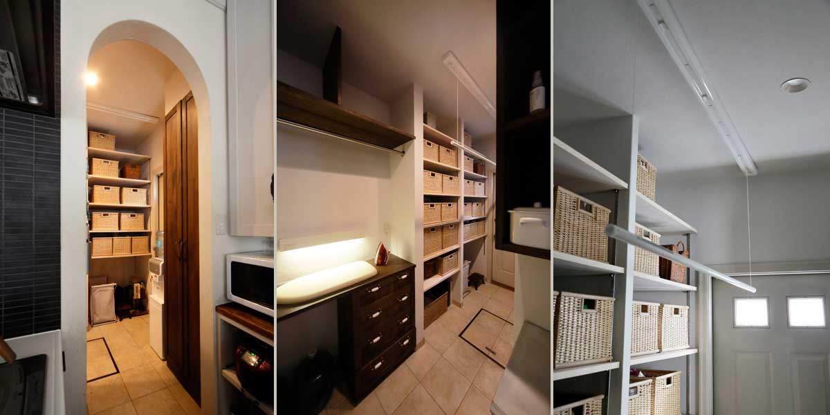 家事機能を集約したユーティリティルームの様子