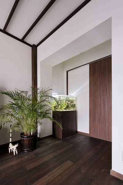 趣味の熱帯魚を眺めるフロアの様子