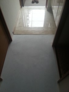 玄関大理石施工後