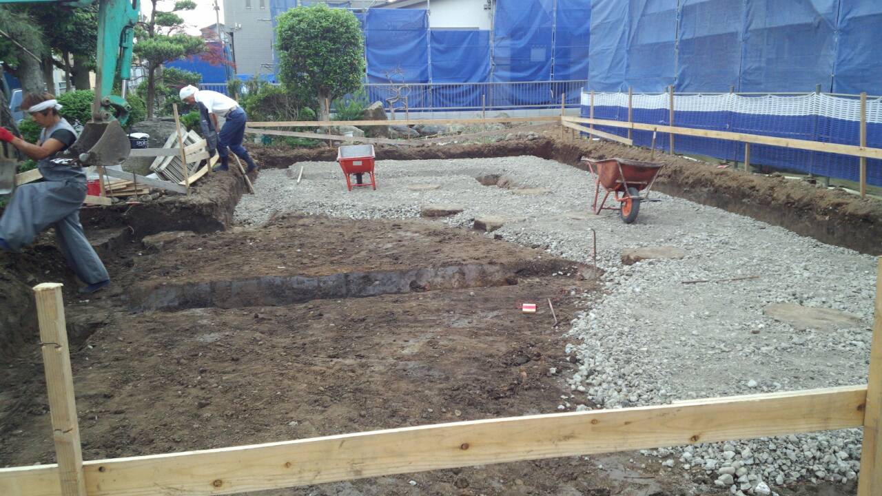 基礎工事②根切り+砕石地業 ～passiv住宅への道のり～