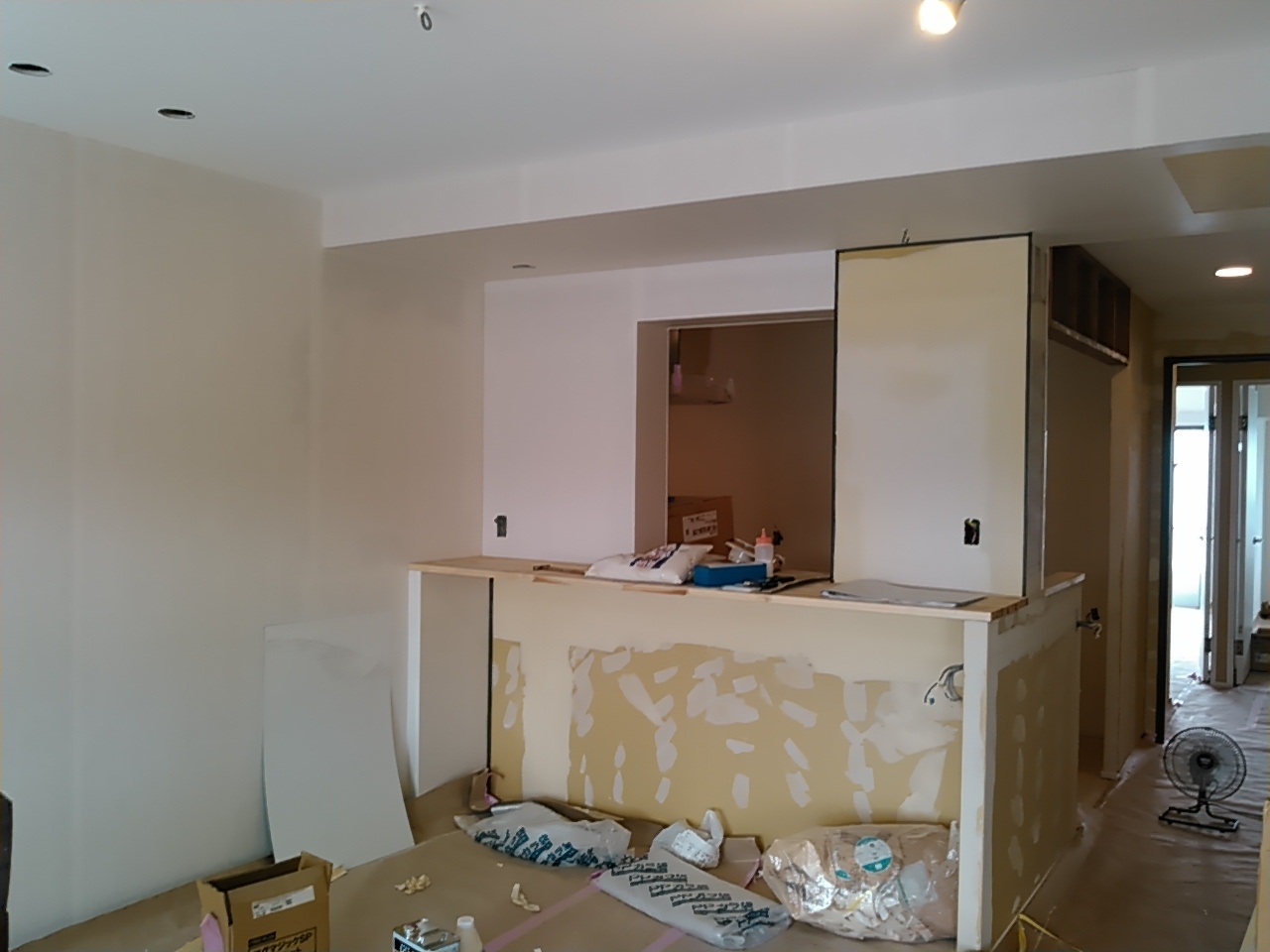 漆喰工事前の現場風景