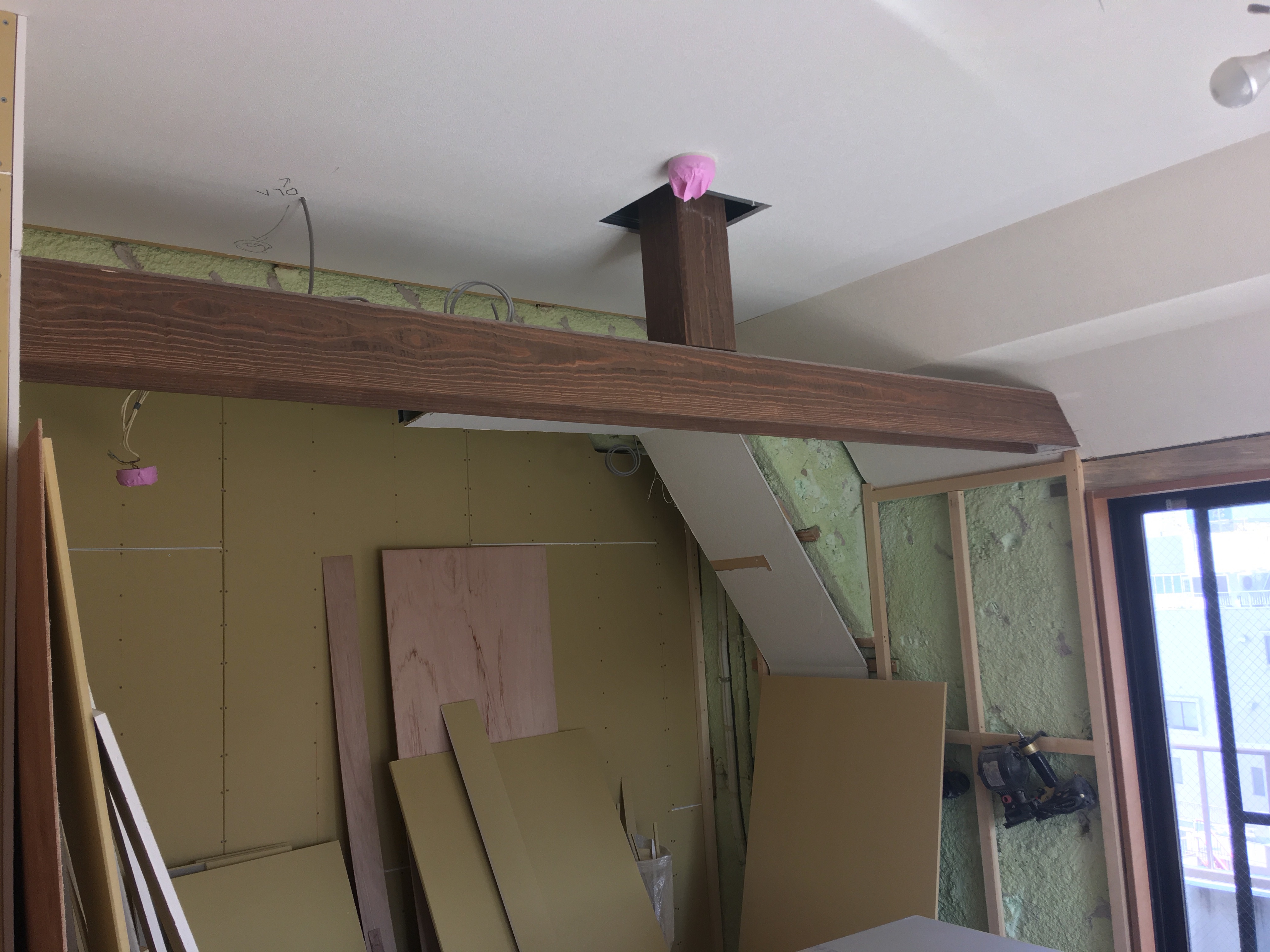 擬似梁の施行中