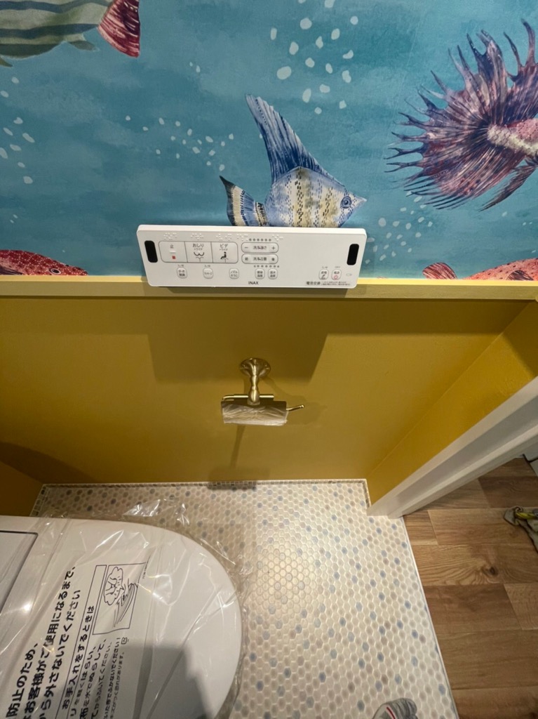 玄関框をタイルで施工