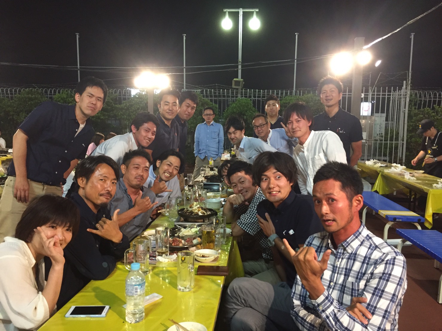 ビアガーデンにて