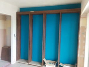 集成材の本棚　ブルー