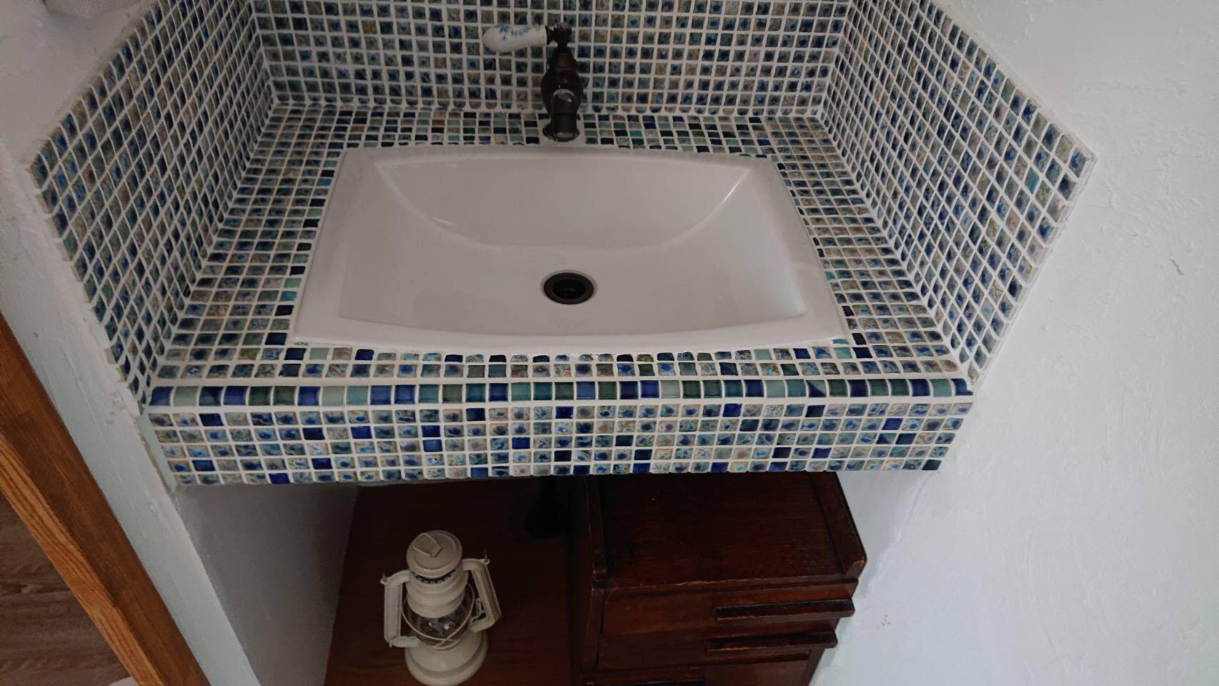 洗面タイルDIY～コスミオンCOS-13～