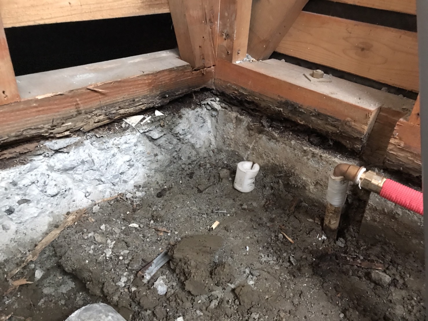 在来浴室解体後　補強