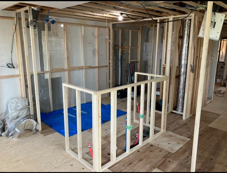 大工工事中～軸組み～