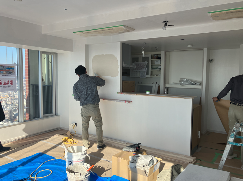 初めての珪藻土塗装