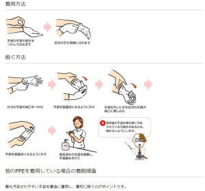 手袋の脱着方法