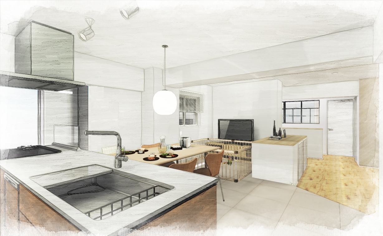 リビングとダイニングキッチン