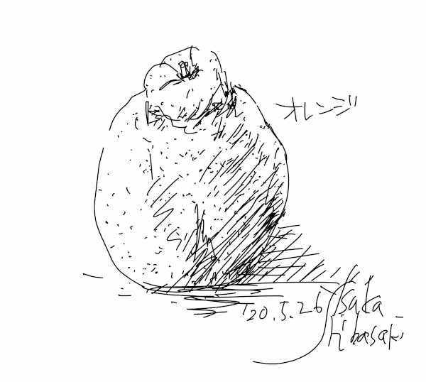 今日のスケッチ＊20200526オレンジ