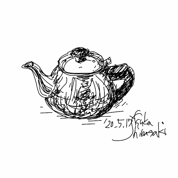 今日のイラスト＊20200517ステンレスティーポット