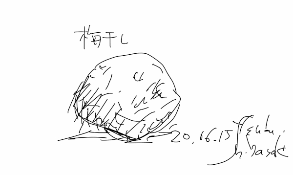 今日のスケッチ＊20200615梅干し