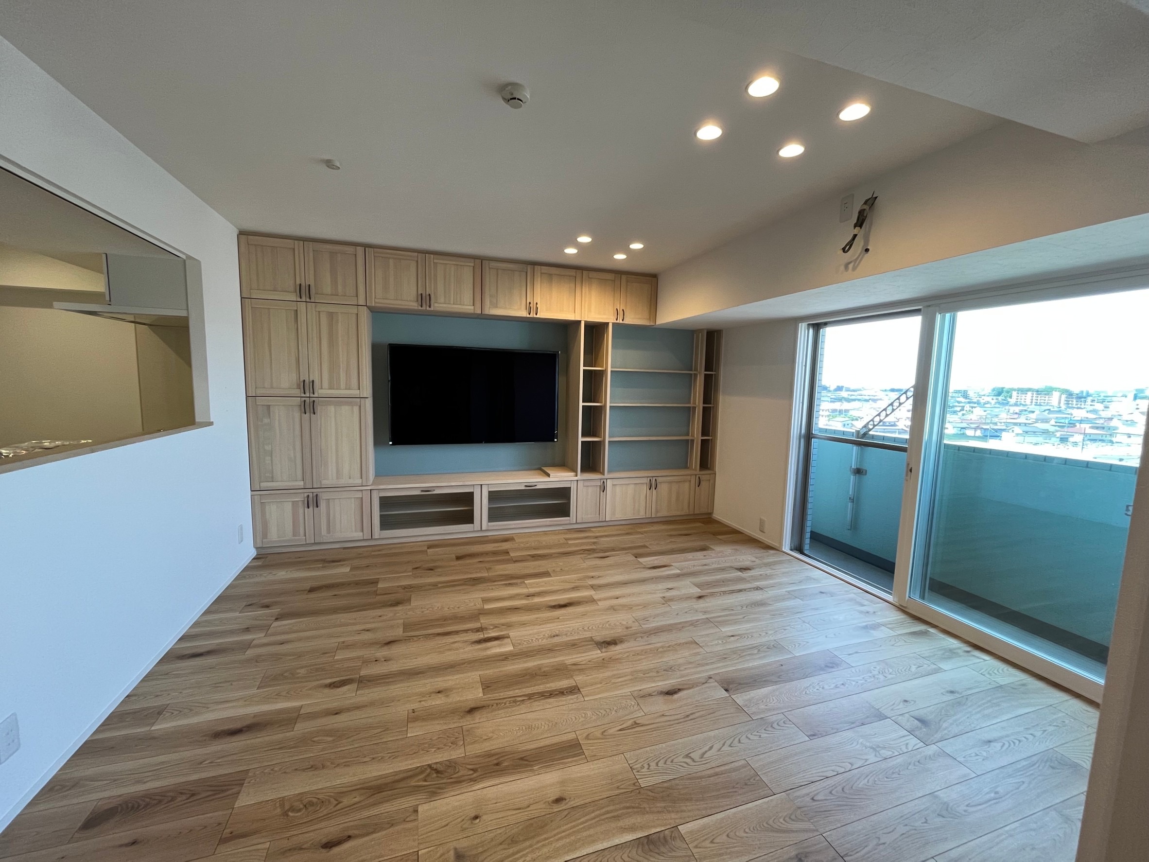 リビングの壁面収納を造りました♪