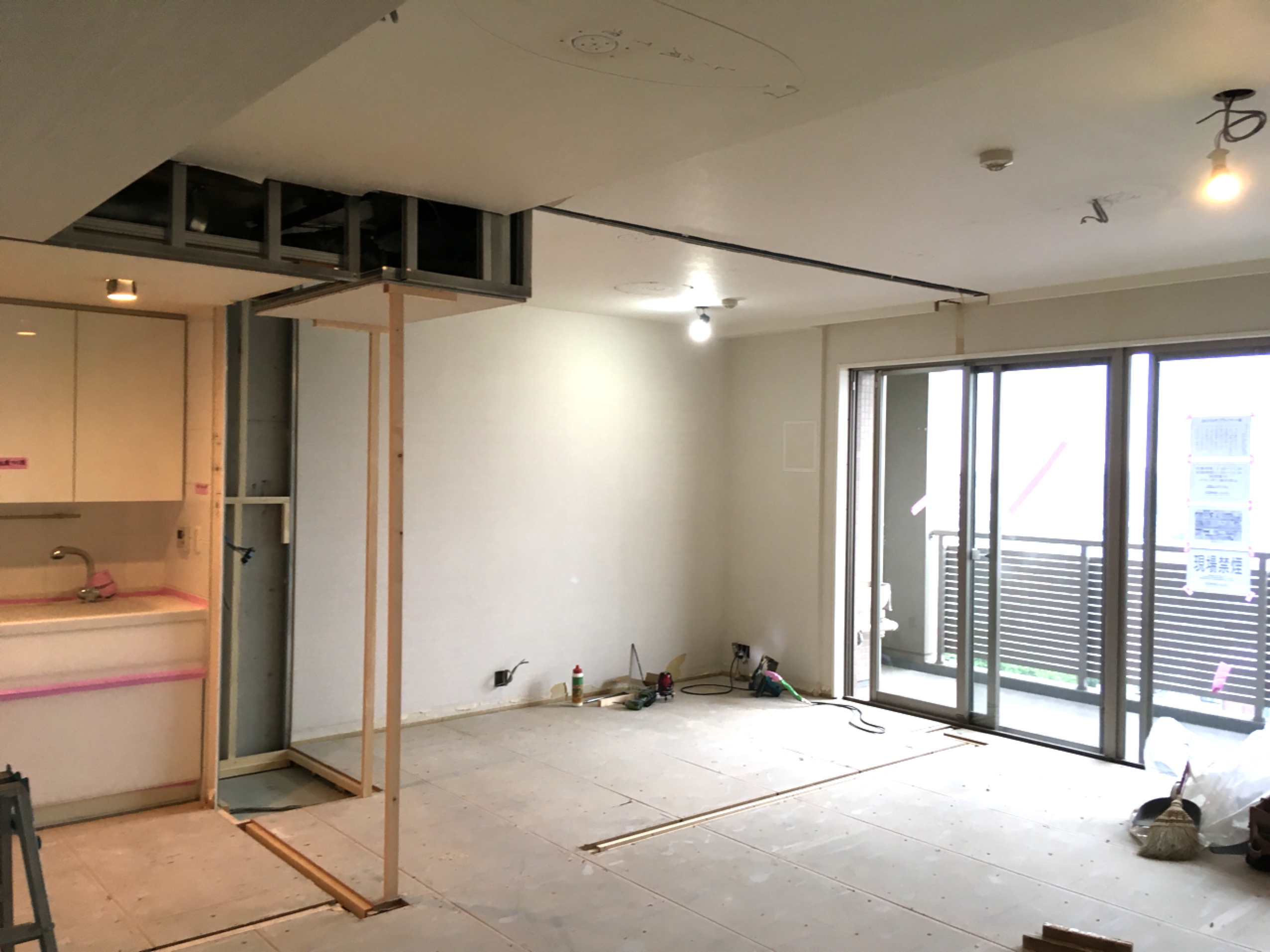 独立キッチンをオープンに＊解体後確認②