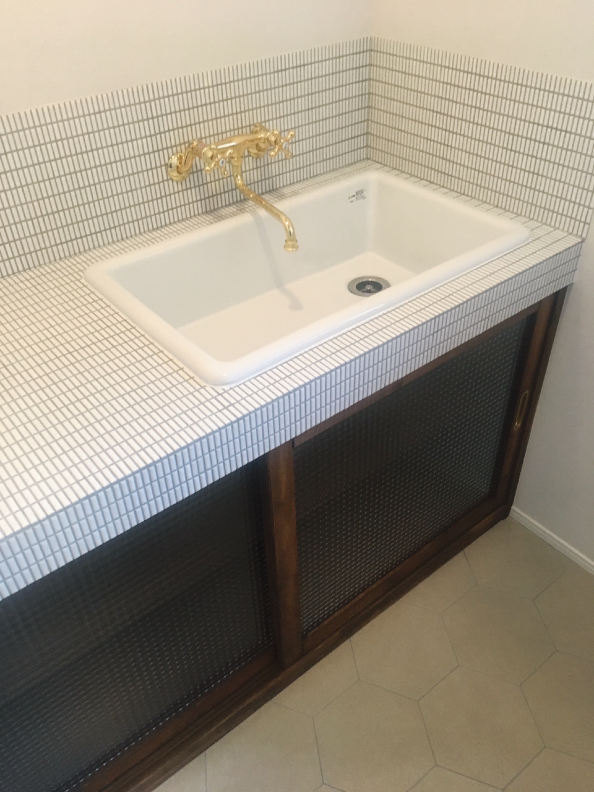 レトロ可愛い洗面空間