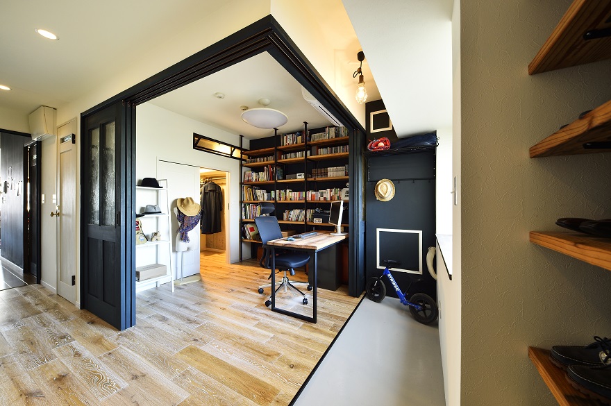 土間続きの書斎が印象的な空間有効利用リフォーム⋆*