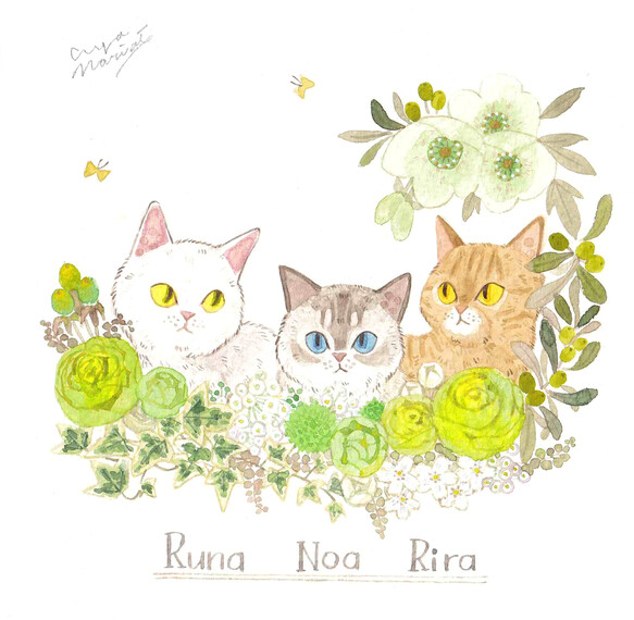 我が家の猫たちの年賀状