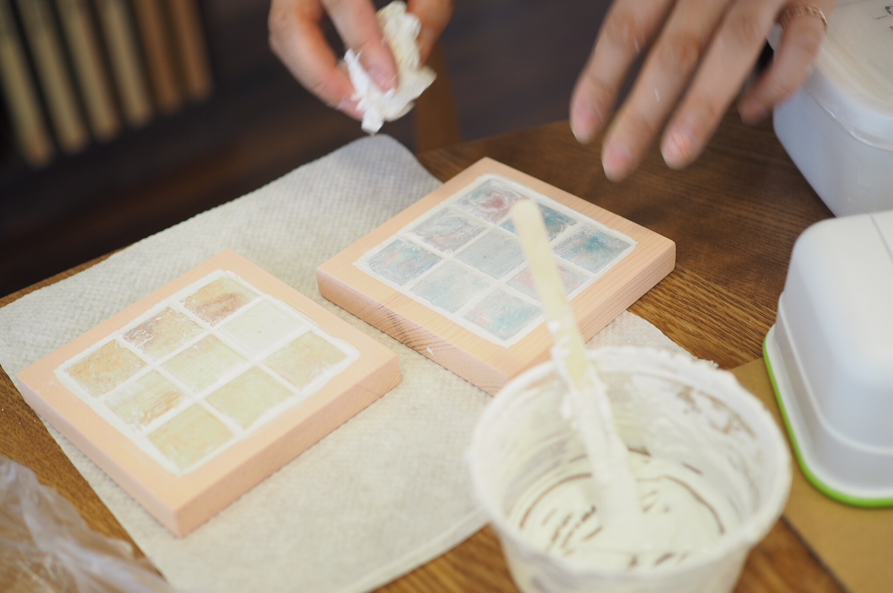 　自然素材で作るタイルコースター作り開催致しました！