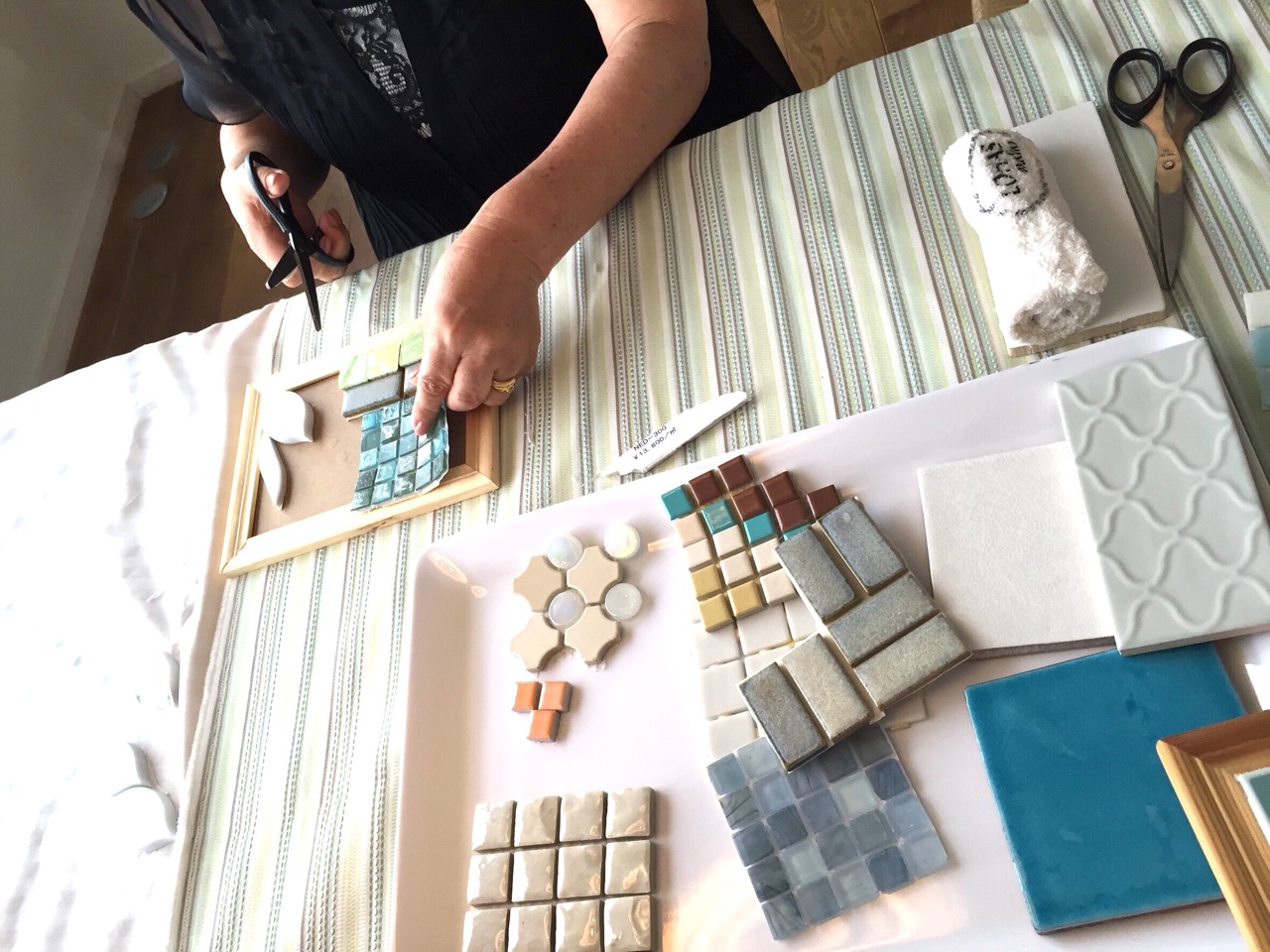 7/16　涼コーディネートセミナー　＊　タイルDIY　の様子