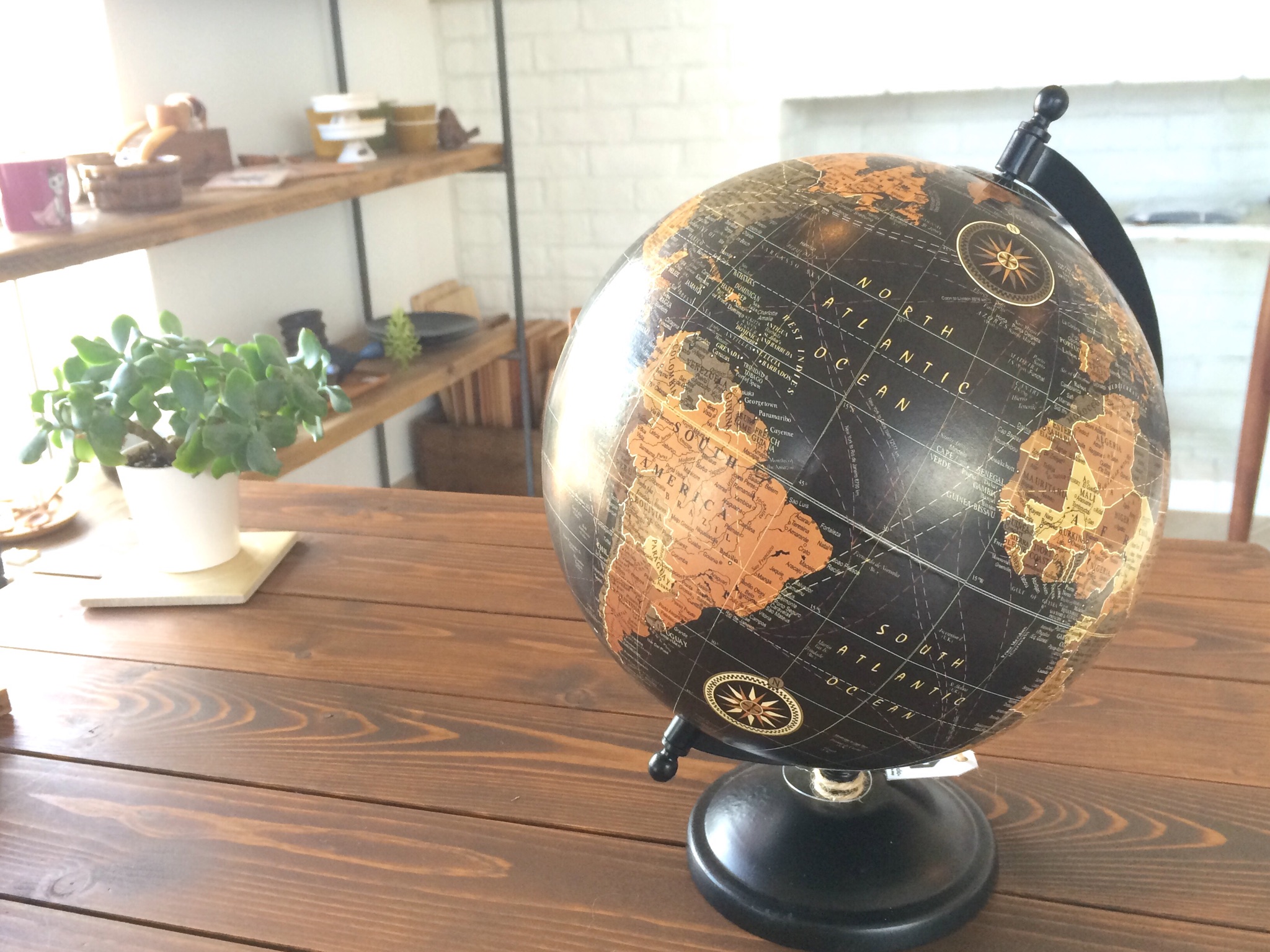 ブラジル　リオデジャネイロの位置は…　＊　雑貨　地球儀