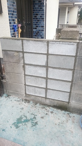 ブロック塀の部分補修