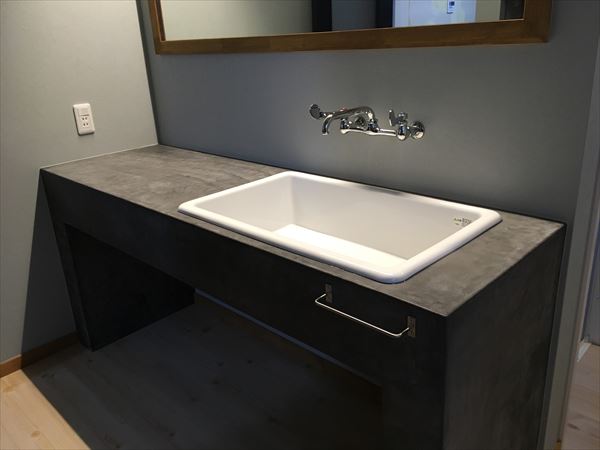 モルタル仕上洗面化粧台I
