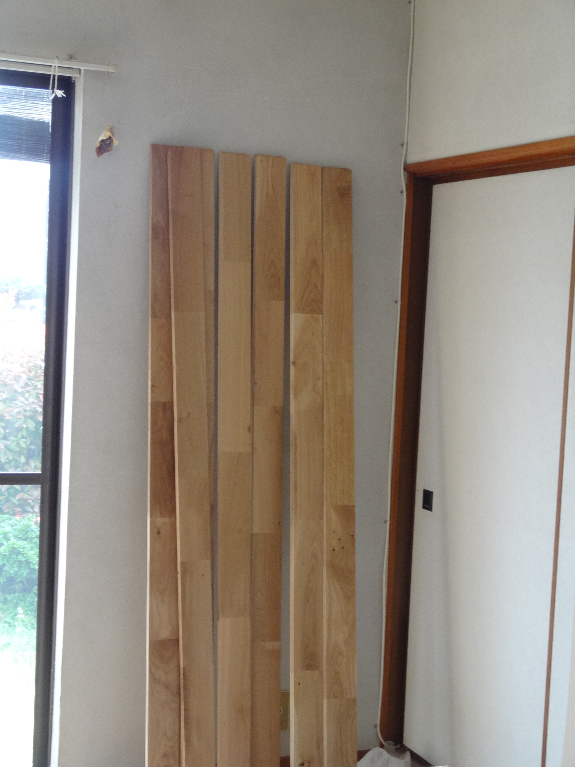 ホワイトオーク　無垢フローリング貼り②材料納品・選定