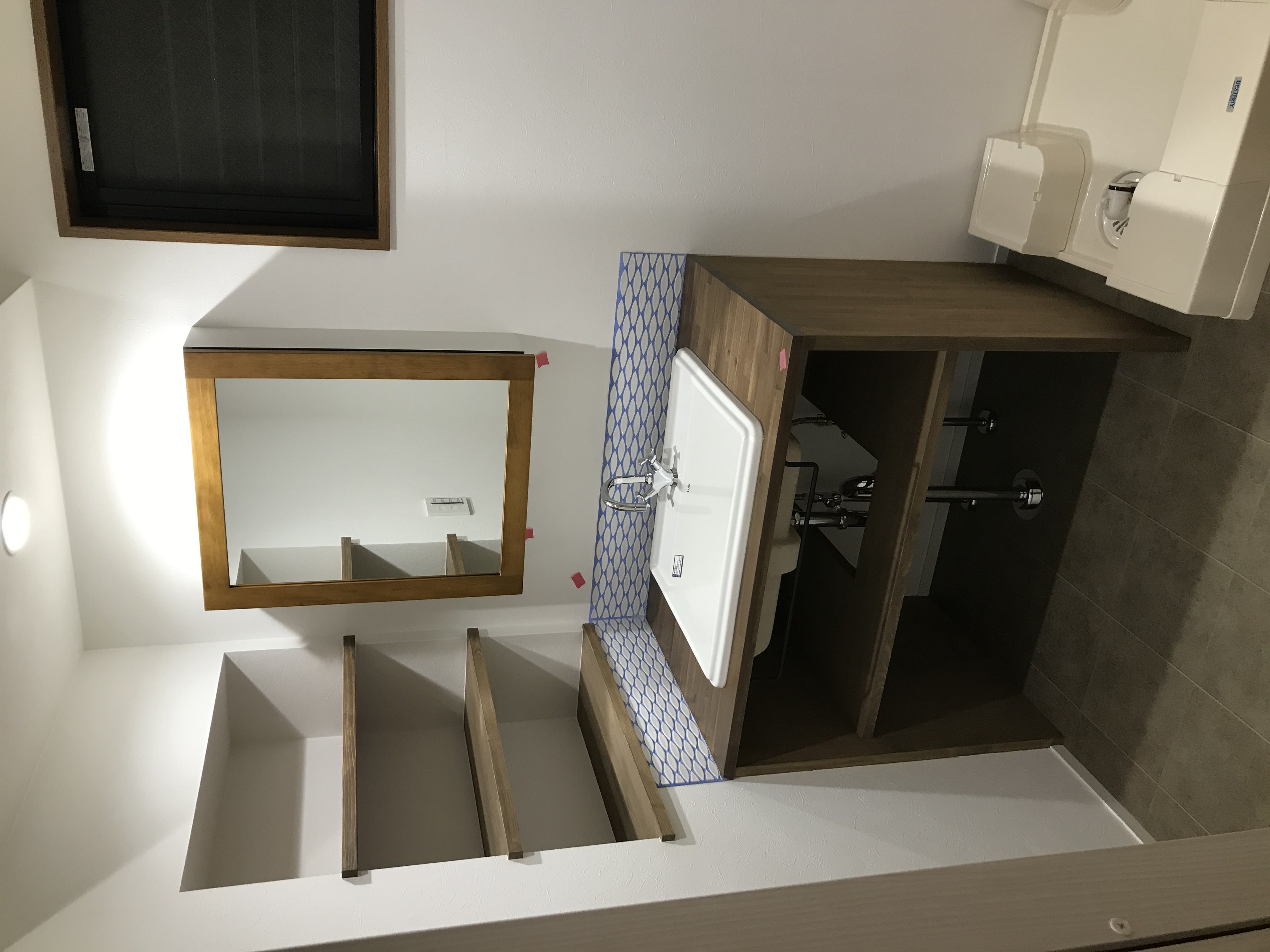 造作　洗面化粧台　埋め込みボウル