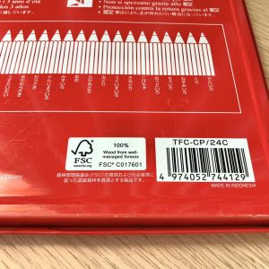 FSCマークの付いたファーバカステル社の色鉛筆