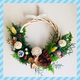 1：フレッシュグリーンで作るクリスマスリース