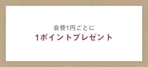 会費1円ごとに1ポイントプレゼント