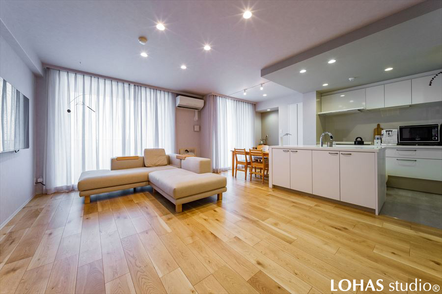 収納をたっぷりとお作りして広くスペースを確保したLDK